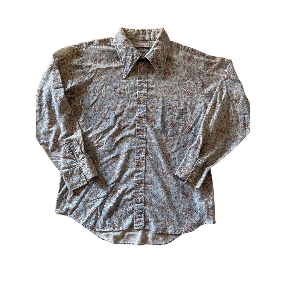 Vintage 60s 70s Now Breed by Campus Paisley Shirt XL USA Made Mod Hippie